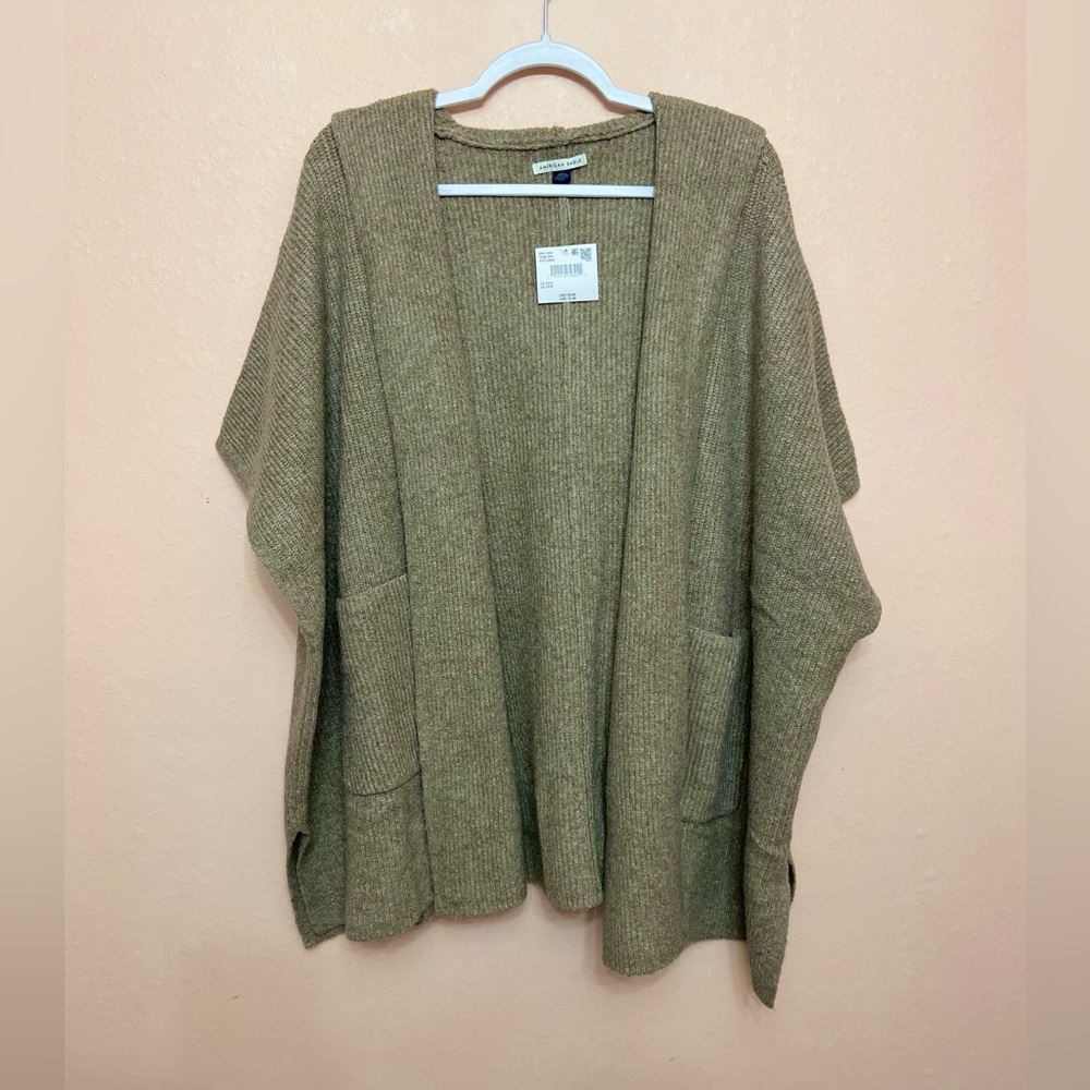 American Eagle Whoa So Soft Hooded Sweater Poncho - Picture 4 of 7